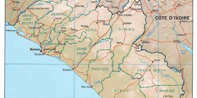 Карта географічна карта Ліберії