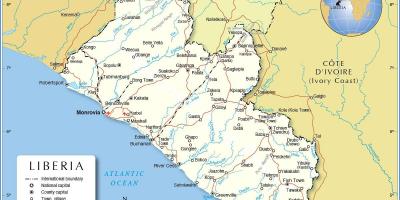 Карта Ліберії Західній Африці