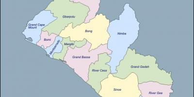 Карта графств Ліберії 