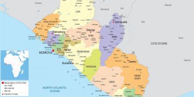 Карту намалювати політичну карту Ліберії