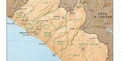 Намалювати карту рельєфу Ліберії