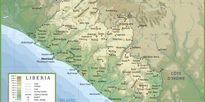 Намалювати фізичній карті Ліберії